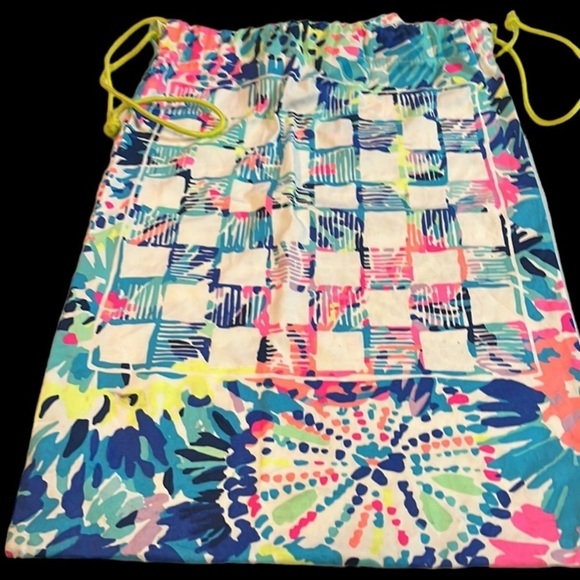 Lilly Pulitzer Tie Dye Drawstring Bag Dust Bag Storage Tote - Picture 2 of 6